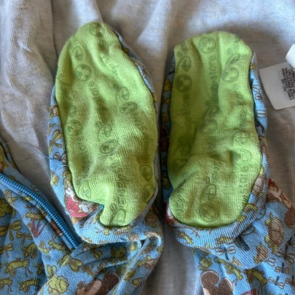 Vintage Mickey Mouse Onesie 12M Disney Blue & Lime Green - Picture 4 of 8